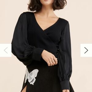 Anthropologie Black V-Neck Sweater
